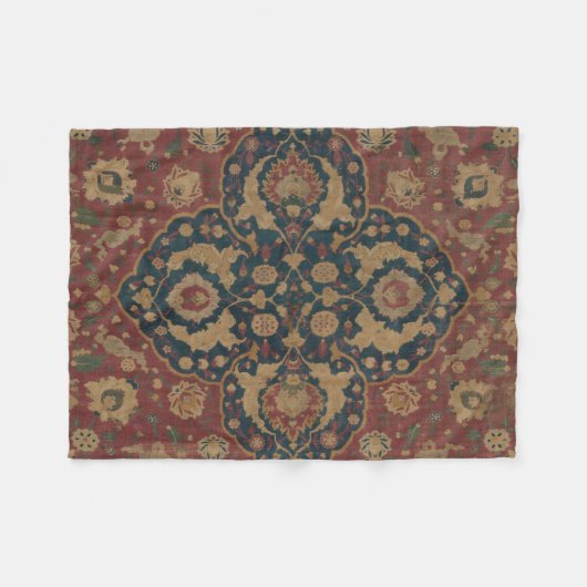  Antiek oosterachtig Perzisch Rode Patroon Fleece Deken (Voorkant (Horizontaal))