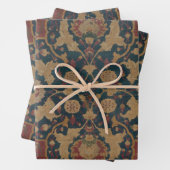 Antiek oosterachtig Perzisch Rode Patroon Inpakpapier Vel (In situ)