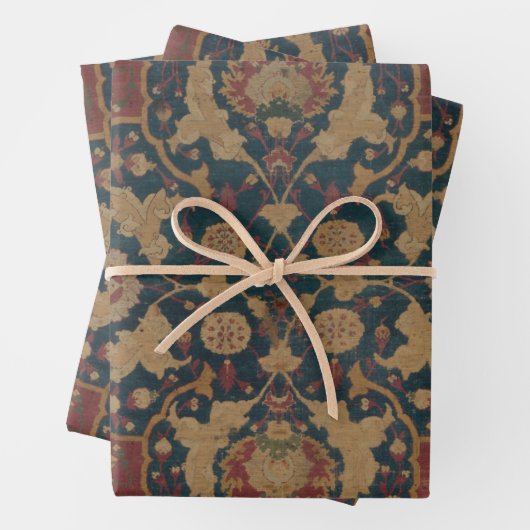  Antiek oosterachtig Perzisch Rode Patroon Inpakpapier Vel (In situ)