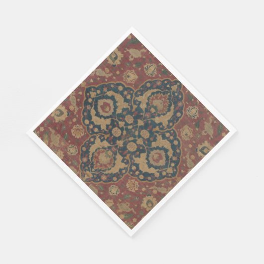 Antiek oosterachtig Perzisch Rode Patroon Servet (Hoek)