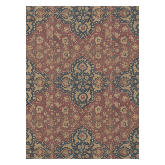  Antiek oosterachtig Perzisch Rode Patroon Tafelkleed (Voorkant)