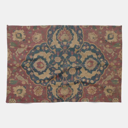  Antiek oosterachtig Perzisch Rode Patroon Theedoek (Horizontaal)