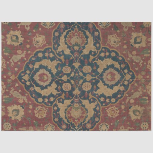  Antiek oosterachtig Perzisch Rode Patroon Tissuepapier (Voorkant)