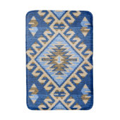 Antiek  oosterblauw beige Kilim Turks Badmat (Voorkant Verticaal)