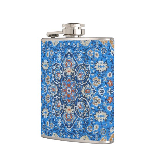 Antiek-oosterblauwTurks Perzisch tapijt Heupfles (Links)