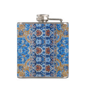 Antiek-oosterblauwTurks Perzisch tapijt Heupfles (Achterkant)