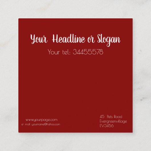 Antiek oosterend design vierkante visitekaartje (Achterkant)