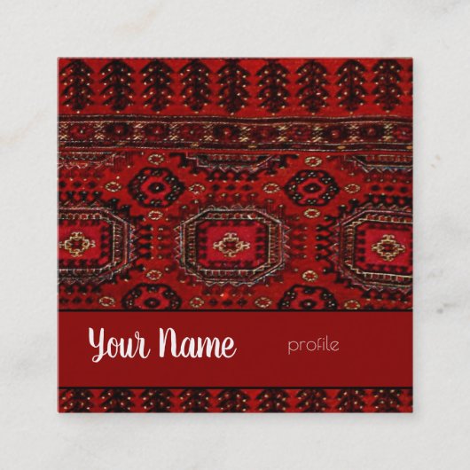 Antiek oosterend design vierkante visitekaartje (Voorkant)