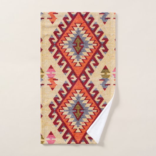 Antiek  oosterrood beige Kilim Turks Bad Handdoek (Handdoek)