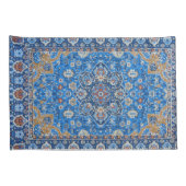 Antiek oosters blauw Perzisch Turks tapijt Kussensloop (Achterkant-Rechts)