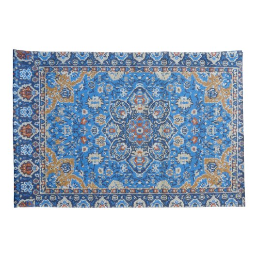 Antiek oosters blauw Perzisch Turks tapijt Kussensloop (Achterkant-Rechts)