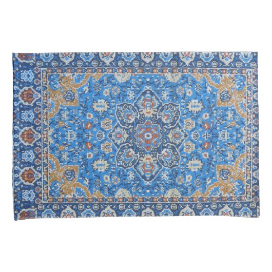 Antiek oosters blauw Perzisch Turks tapijt Kussensloop (Voorkant-Rechts)