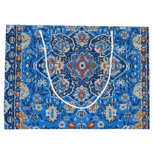 Antiek oosters blauw Turks Perzisch tapijt Groot Cadeauzakje (Achterkant)