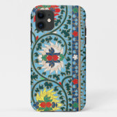 Antiek Oosters Chinees Bloemen op Sky Blue Case-Mate iPhone Case (Achterkant)