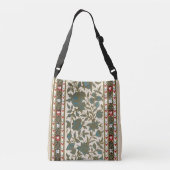 Antiek Oosters Tapijt Botanisch Patroon Crossbody Tas (Achterkant)