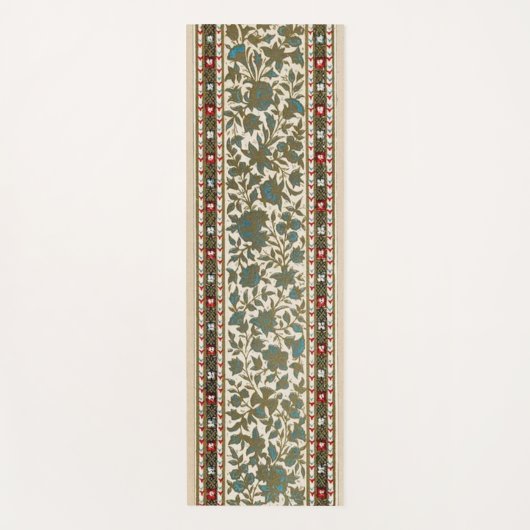 Antiek Oosters Tapijt Botanische Patroon Runner Yogamat (Voorkant)