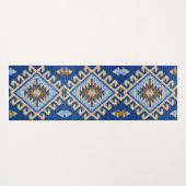 Antiek oosterse blauwe beige Turkse Kilim Rug Yogamat (Achterkant (horizontaal))