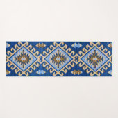 Antiek oosterse blauwe beige Turkse Kilim Rug Yogamat (Voorkant (horizontaal))