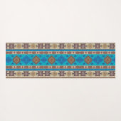 Antiek-oosterse blauwe Turkse Ottomaanse Kilim Rug Yogamat (Achterkant (horizontaal))