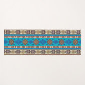 Antiek-oosterse blauwe Turkse Ottomaanse Kilim Rug Yogamat (Voorkant (horizontaal))