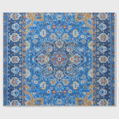 Antiek-oosterse blauwe Turkse tapijtschelp Cadeaupapier (Vlak)