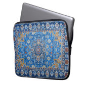 Antiek-oosterse blauwe Turkse tapijtschelp Laptop Sleeve (Voorkant Links)