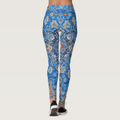 Antiek-oosterse blauwe Turkse tapijtschelp Leggings (Achterkant)