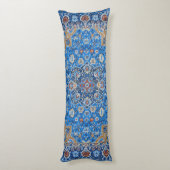 Antiek-oosterse blauwe Turkse tapijtschelp Lichaamskussen (Achterkant (Verticaal))