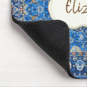 Antiek-oosterse blauwe Turkse tapijtschelp Muismat (Hoek)