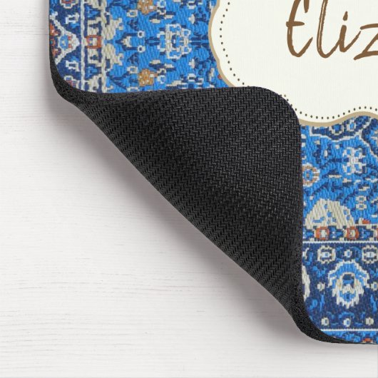 Antiek-oosterse blauwe Turkse tapijtschelp Muismat (Hoek)