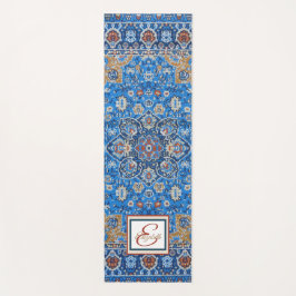 Antiek-oosterse blauwe Turkse tapijtschelp Yogamat