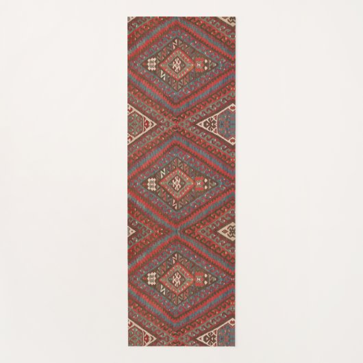 Antiek oosterse bruine kilim yogamat (Voorkant)