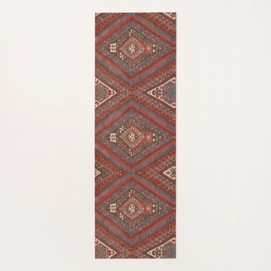 Antiek oosterse bruine kilim yogamat (Achterkant)