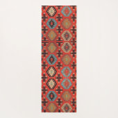 Antiek oosterse Oranje Rode Koerdische Kilim Yogamat (Achterkant)