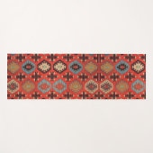 Antiek oosterse Oranje Rode Koerdische Kilim Yogamat (Voorkant (horizontaal))