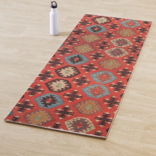 Antiek oosterse Oranje Rode Koerdische Kilim Yogamat