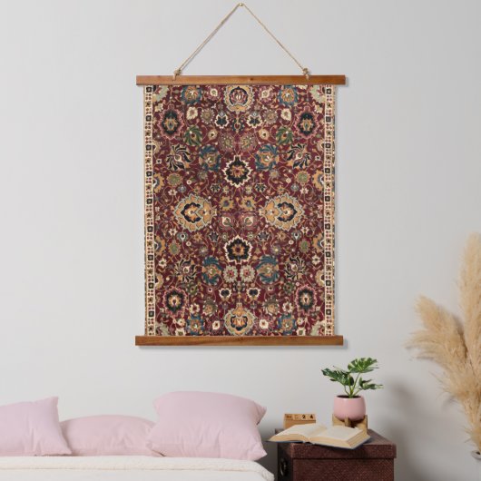 Antiek oosterse perzische harttapijten afdrukken hangend wandkleed (Slaapkamer)