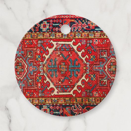 Antiek-oosterse Perzische Rug, gepersonaliseerd Bedankjes Labels (Voorkant)