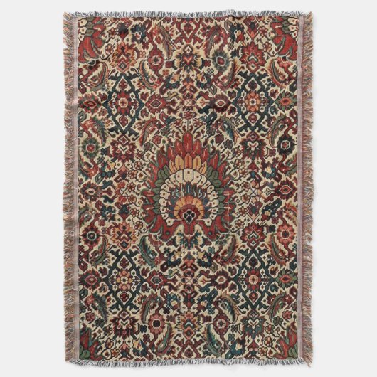 Antiek-oosterse Perzische tapijtschelp Deken (Voorkant Verticaal)