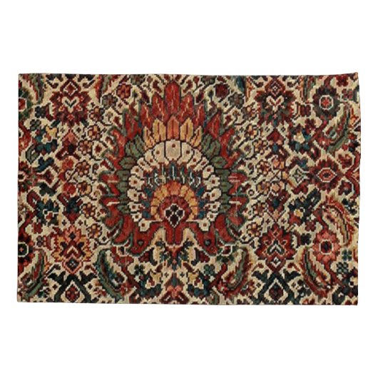 Antiek-oosterse Perzische tapijtschelp Kussensloop (Achterkant-Links)