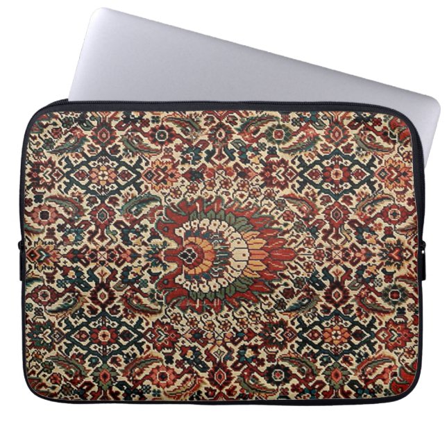 Antiek-oosterse Perzische tapijtschelp Laptop Sleeve (Voorkant)