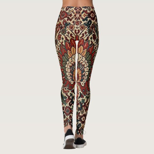 Antiek-oosterse Perzische tapijtschelp Leggings (Achterkant)