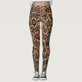 Antiek-oosterse Perzische tapijtschelp Leggings (Voorkant)