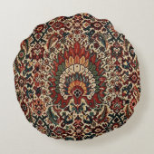 Antiek-oosterse Perzische tapijtschelp Rond Kussen (Achterkant)