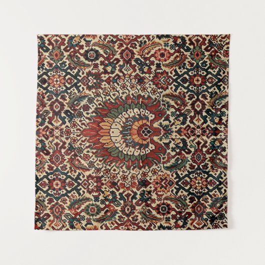 Antiek-oosterse Perzische tapijtschelp Wandkleed (Voorkant)