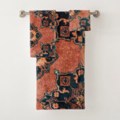 Antiek  oosterse terracotta Persiaans tapijt Bad Handdoek (Insitu)