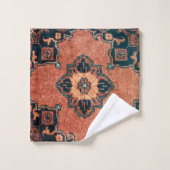 Antiek  oosterse terracotta Persiaans tapijt Bad Handdoek (Wasdoekje)