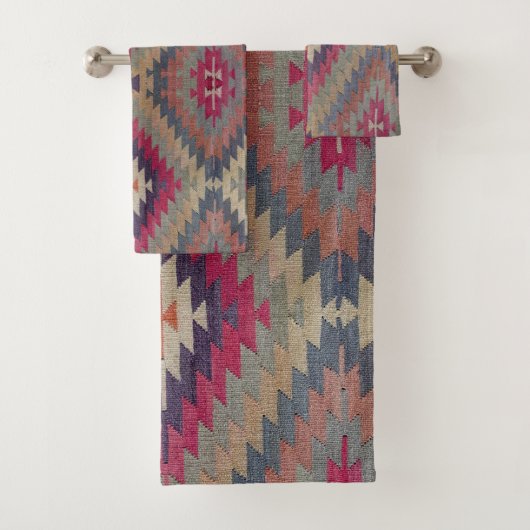 Antiek -oosterse Turkse Kilim Rug Bad Handdoek (Insitu)