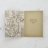 Antiek oostkust kaart verjaardagskaart (Binnen)