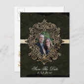 Antiek op zoek Bewaar de datum postkaart Aankondigingskaart (Voorkant / Achterkant)